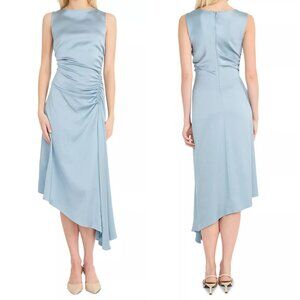 Luxely Asymmetric Midi Finch Dress in Arona (Light Blue), Size 6